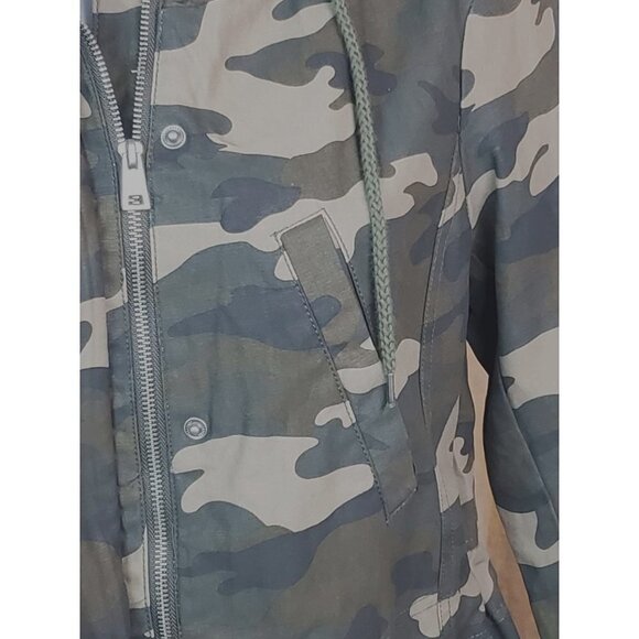 Levi's Size Small Fishtail Parka Brown Dark Green Dark Tan Camouflage - Picture 6 of 12